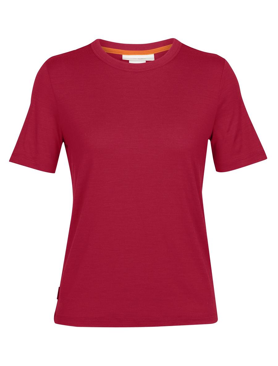 Cherry Women's Icebreaker MerinoFine™ Short Sleeve T Shirts | USA 1612HAPK